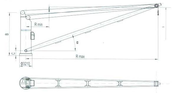 Electric-hydraulic-marine-general-cargo-crane-drawing